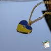 Кулон Серце України з гербом.Кольори прапор України. Колір золото. На ланцюжку